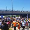 Protesters on the Dan Ryan Expressway on July 7, 2018. (Matt Masterson / Chicago Tonight)