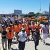 Protesters exit the Dan Ryan Expressway on July 7, 2018. (Matt Masterson / Chicago Tonight)
