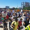 Protesters exit the Dan Ryan Expressway on July 7, 2018. (Matt Masterson / Chicago Tonight)