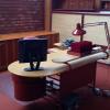 A Frank Lloyd Wright-designed desk in the 1939 SC Johnson Administration Building.