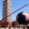 Workers complete a major restoration project on the 1950 Frank Lloyd Wright-designed SC Johnson Research Tower.