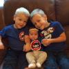 Photo by Jodi & Kevin Jensen: This photo is of our 3 kids, 4, 2 and 3 months! Go Cubs Go!!!