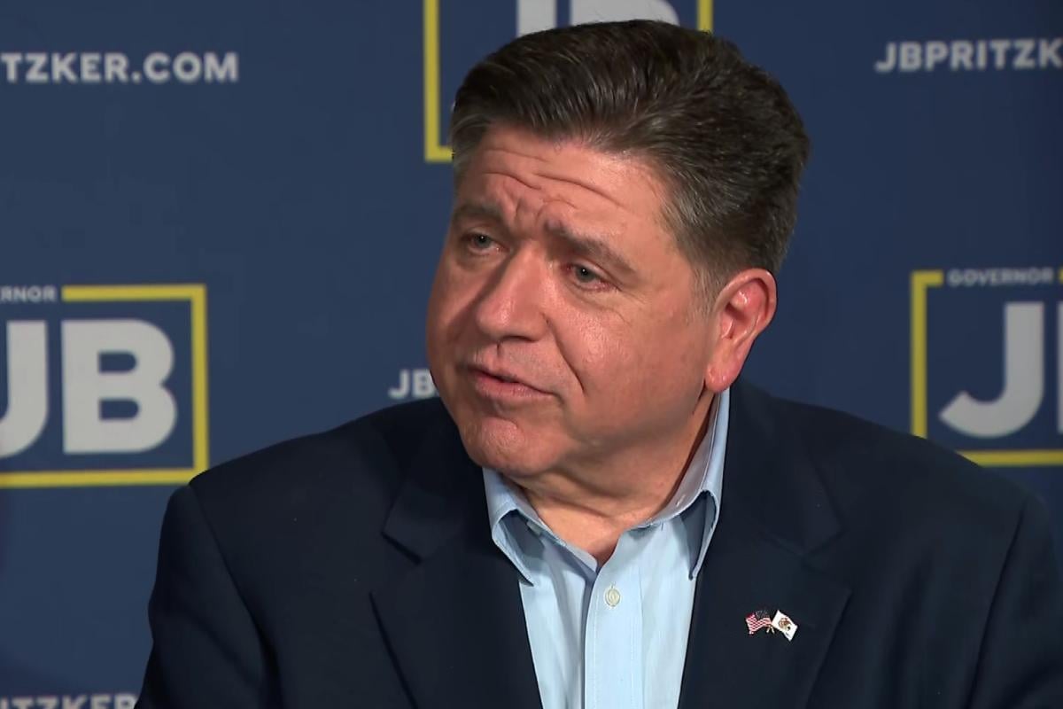 Gov. JB Pritzker appears in a “Chicago Tonight” interview on March 18, 2026. (WTTW News)