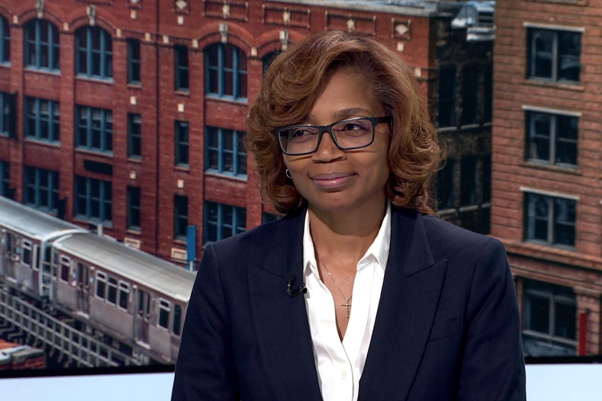 Interim CPS CEO Macquline King appears on “Chicago Tonight: Black Voices” on Aug. 27, 2025. (WTTW News)