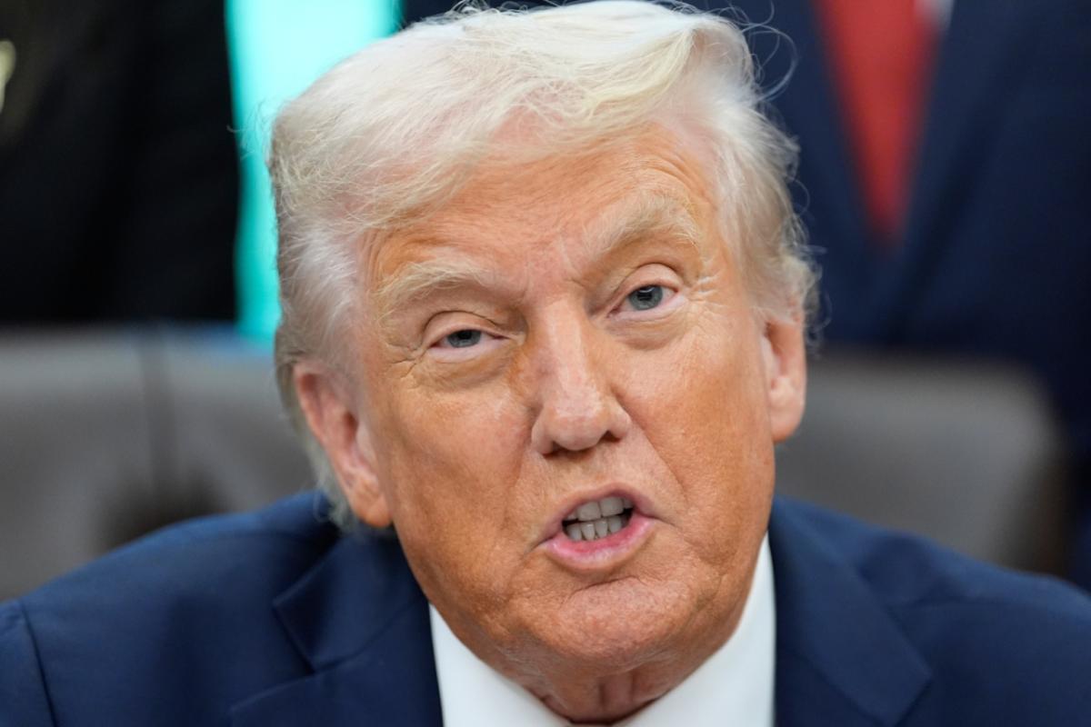 President Donald Trump speaks in the Oval Office of the White House, Tuesday, Sept. 30, 2025, in Washington. (AP Photo/Alex Brandon)