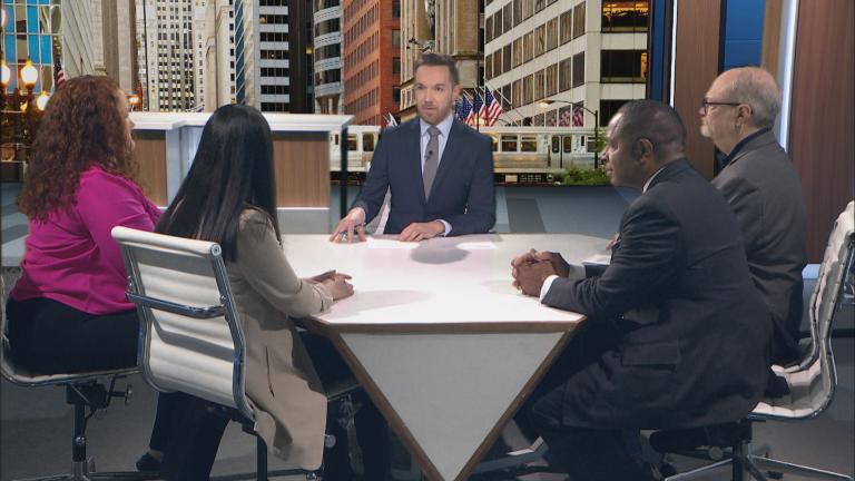 Nick Blumberg and guests on "Week in Review" on April 11, 2025. (WTTW News)