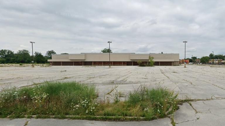 The 67,000-square-foot vacant former grocery store and the surrounding 6.5 acres of land on the border between Morgan Park and West Roseland. (Credit: Google Street View)