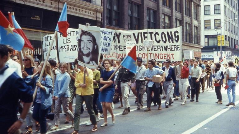 A demonstration on Aug. 10, 1968 in Chicago as the city prepared to host the Democratic National Convention. (David Wilson / Flickr) A demonstration on Aug. 10, 1968 in Chicago as the city prepared to host the Democratic National Convention. (David Wilson / Flickr)