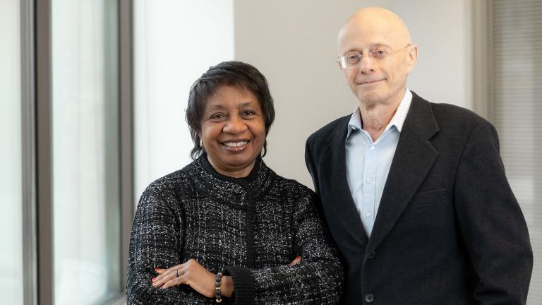 DePaul University psychology professors W. LaVome Robinson, left, and Leonard A. Jason have received a $6.6 million grant to fund research to reduce African American youth violence. (DePaul University / Jeff Carrion)