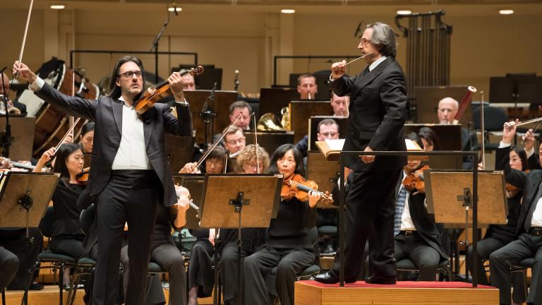 The Chicago Symphony Orchestra conducted by Maestro Riccardo Muti performs with violin soloist Leonidas Kavakos. ©2019 Anne Ryan