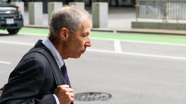 Former AT&T Illinois president Paul La Schiazza exits the Dirksen Federal Courthouse in Chicago on Tuesday, Sept. 10, 2024, after jury selection in his bribery trial. (Andrew Adams / Capitol News Illinois)