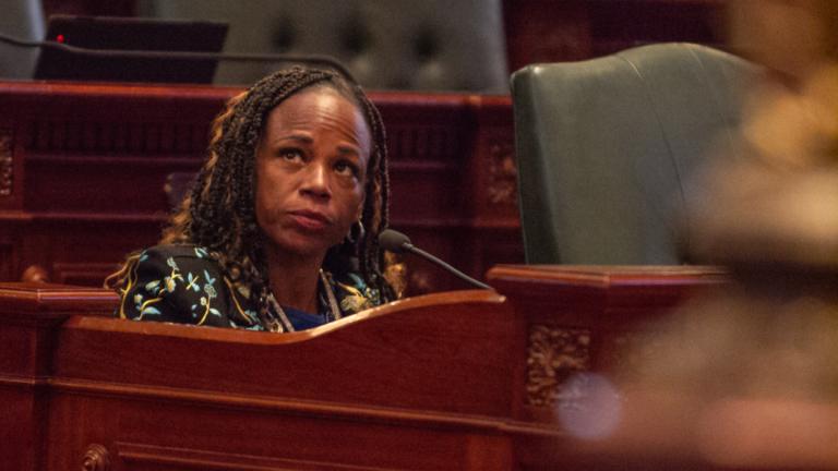 State Rep. Carol Ammons, D-Champaign, on the floor of the Illinois House in May 2025. (Jerry Nowicki / Capitol News Illinois)