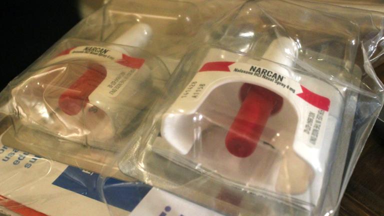 If signed into law, a bill that passed the Illinois Senate unanimously would require that all Illinois public libraries have medication on hand to combat an opioid overdose, and trained staff to administer it. (Ismael M. Belkoura / Medill Illinois News Bureau)