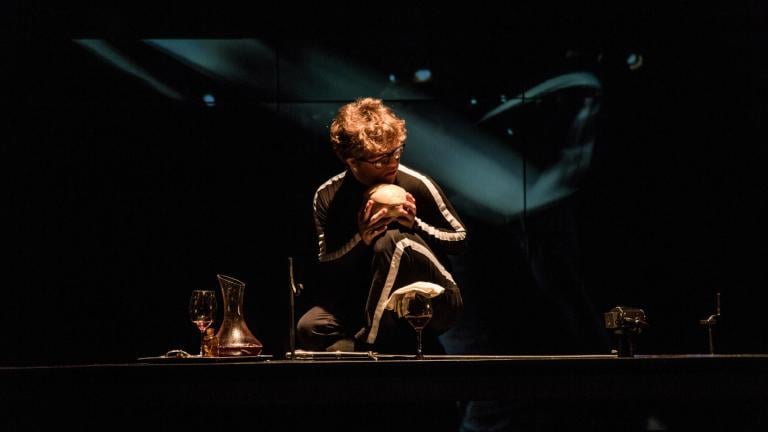 Lucas Demarchi in Teatro La Plaza’s “Hamlet,” running at the Chicago Shakespeare Theater through March 23. (Courtesy of Teatro La Plaza)