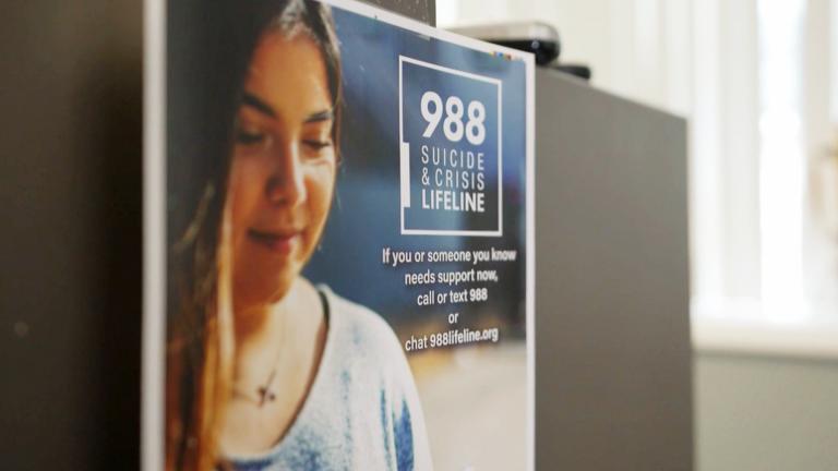 A photo of a flyer for the 988 helpline. (Courtesy of the U.S. Department of Health and Human Services)
