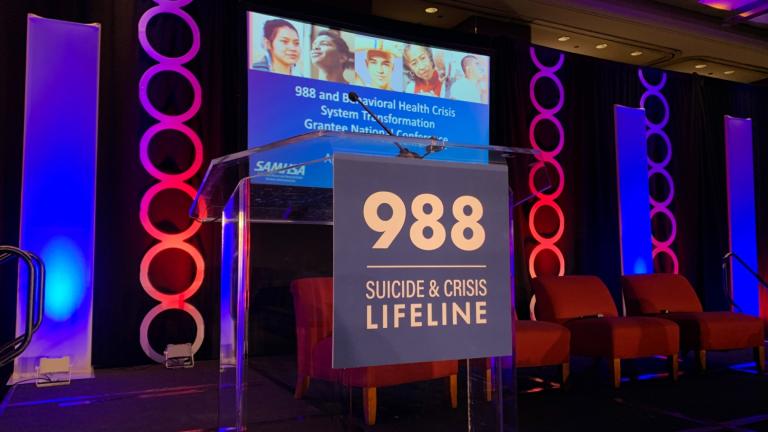 988 Suicide and Crisis Lifeline national conference in Chicago on April 30, 2024. (Eunice Alpasan / WTTW News)