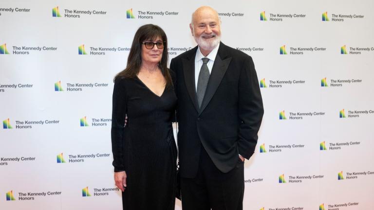 FILE - Rob Reiner and Michele Singer Reiner arrive on the red carpet at the State Department for the Kennedy Center Honors gala dinner, Dec. 2, 2023, in Washington. (AP Photo / Kevin Wolf, File)