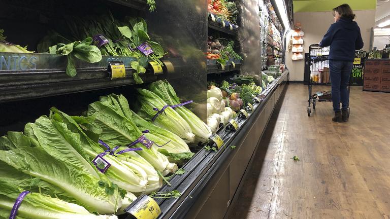 Romaine lettuce still sits on the shelves as a shopper walks through the produce area of an Albertsons market Tuesday, Nov. 20, 2018, in Simi Valley, Calif. (Mark J. Terrill / AP Photo) Romaine lettuce still sits on the shelves as a shopper walks through the produce area of an Albertsons market Tuesday, Nov. 20, 2018, in Simi Valley, Calif. (Mark J. Terrill / AP Photo)