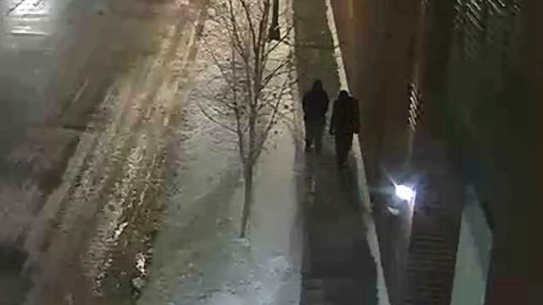 This image provided by the Chicago Police Department and taken from surveillance video shows two people of interest in an attack on "Empire" actor Jussie Smollett walking along a street in the Streeterville neighborhood early Tuesday, Jan. 29, 2019. (Courtesy of Chicago Police Department via AP)