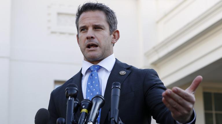 Rep. Adam Kinzinger, R-Ill., speaks to the media on Wednesday, March 6, 2019, at the White House in Washington. (AP Photo / Jacquelyn Martin)