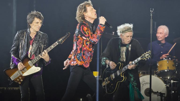 In this Oct. 22, 2017, file photo from left, Ronnie Wood, Mick Jagger, Keith Richards and Charlie Watts of the Rolling Stones perform during the concert of their “No Filter” Europe Tour 2017 at U Arena in Nanterre, outside Paris. (AP Photo / Michel Euler, File)