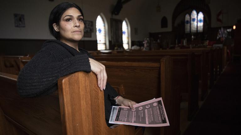 In this Wednesday, June 19, 2019 photo, Cecilia Garcia, member of La Familia Latina Unida and founder of Family Reunification not Deportation, poses for a portrait after an emergency meeting plan of action on how to defend and protect undocumented communities of deportation ahead of President Donald J. Trump’s announcement on immigration at Lincoln Methodist Church in Chicago's Pilsen neighborhood. (AP Photo / Amr Alfiky) In this Wednesday, June 19, 2019 photo, Cecilia Garcia, member of La Familia Latina Unida and founder of Family Reunification not Deportation, poses for a portrait after an emergency meeting plan of action on how to defend and protect undocumented communities of deportation ahead of President Donald J. Trump’s announcement on immigration at Lincoln Methodist Church in Chicago's Pilsen neighborhood. (AP Photo / Amr Alfiky)