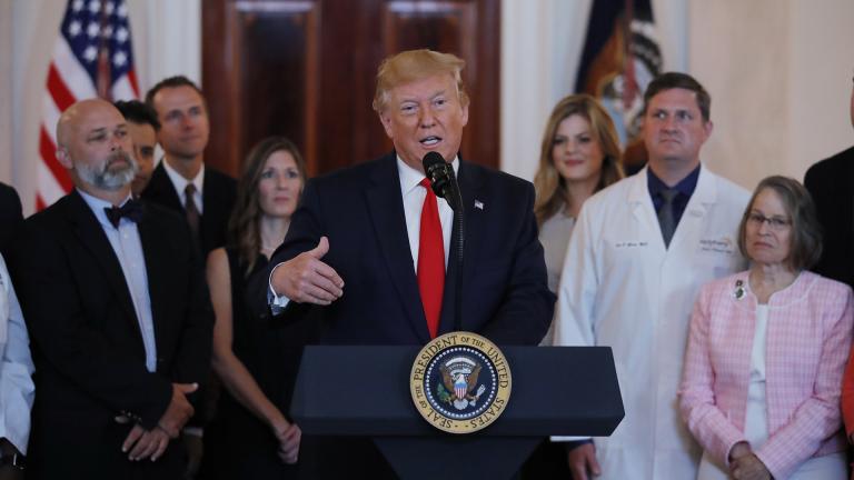 President Donald Trump speaks during a ceremony where he will sign an executive order that calls for upfront disclosure by hospitals of actual prices for common tests and procedures to keep costs down, at the White House in Washington, Monday, June 24, 2019. (AP Photo / Carolyn Kaster) President Donald Trump speaks during a ceremony where he will sign an executive order that calls for upfront disclosure by hospitals of actual prices for common tests and procedures to keep costs down, at the White House in Washington, Monday, June 24, 2019. (AP Photo / Carolyn Kaster)