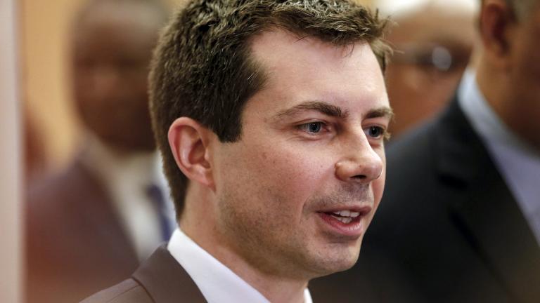 Democratic presidential candidate and South Bend, Indiana, Mayor Pete Buttigieg speaks during a news conference at the Rainbow PUSH Coalition Annual International Convention in Chicago, Tuesday, July 2, 2019. (AP Photo / Amr Alfiky)