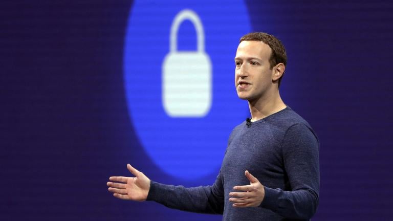 In this May 1, 2018, file photo, Facebook CEO Mark Zuckerberg delivers the keynote speech at F8, Facebook's developer conference, in San Jose, California. (AP Photo / Marcio Jose Sanchez, File)