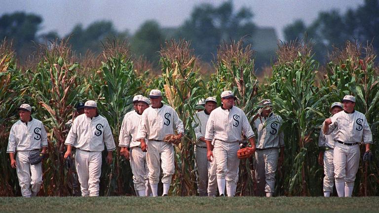 In this July 22, 1977, file photo, people portraying ghost players emerge from a cornfield as they reenact a scene from the movie “Field of Dreams” at the movie site in Dyersville, Iowa. (AP Photo / Charlie Neibergall, File) In this July 22, 1977, file photo, people portraying ghost players emerge from a cornfield as they reenact a scene from the movie “Field of Dreams” at the movie site in Dyersville, Iowa. (AP Photo / Charlie Neibergall, File)