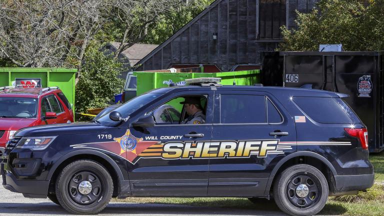  In this Sept. 19, 2019 file photo, Will County Sheriff’s patrol is stationed outside the home of deceased Dr. Ulrich Klopfer in unincorporated Crete, Illinois.  (AP Photo / Teresa Crawford, File)