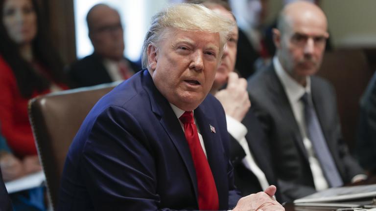 President Donald Trump speaks during a Cabinet meeting in the Cabinet Room of the White House, Monday, Oct. 21, 2019, in Washington. (AP Photo / Pablo Martinez Monsivais)