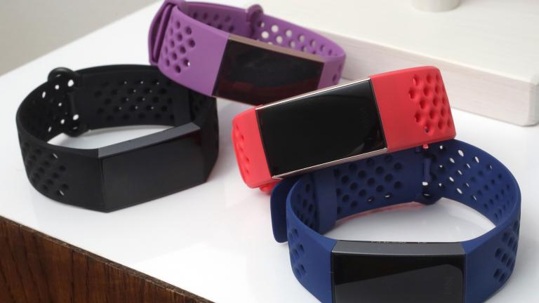 In this Aug. 16, 2018, file photo, the new Fitbit Charge 3 fitness trackers with sport bands are displayed in New York. (AP Photo / Richard Drew, File)