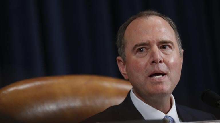 House Intelligence Committee Chairman Adam Schiff, D-Calif., give final remarks during a hearing where former White House national security aide Fiona Hill, and David Holmes, a U.S. diplomat in Ukraine, testified before the House Intelligence Committee on Capitol Hill in Washington, Thursday, Nov. 21, 2019, during a public impeachment hearing of President Donald Trump’s efforts to tie U.S. aid for Ukraine to investigations of his political opponents. (AP Photo / Andrew Harnik)