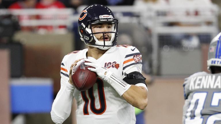 Chicago Bears quarterback Mitchell Trubisky throws during the first half of an NFL football game against the Detroit Lions, Thursday, Nov. 28, 2019, in Detroit. (AP Photo / Rick Osentoski) Chicago Bears quarterback Mitchell Trubisky throws during the first half of an NFL football game against the Detroit Lions, Thursday, Nov. 28, 2019, in Detroit. (AP Photo / Rick Osentoski)