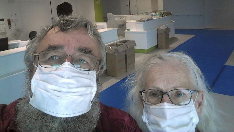 This Feb. 24, 2020 photo provided by Greg and Rose Yerex shows them in a hospital in Nagoya, Japan. Former passengers of the cruise ship Diamond Princess, they both tested positive for the coronavirus. (Greg Yerex via AP) This Feb. 24, 2020 photo provided by Greg and Rose Yerex shows them in a hospital in Nagoya, Japan. Former passengers of the cruise ship Diamond Princess, they both tested positive for the coronavirus. (Greg Yerex via AP)