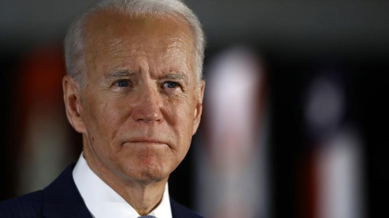 Democratic presidential candidate former Vice President Joe Biden speaks to members of the press at the National Constitution Center in Philadelphia, Tuesday, March 10, 2020. (AP Photo / Matt Rourke)