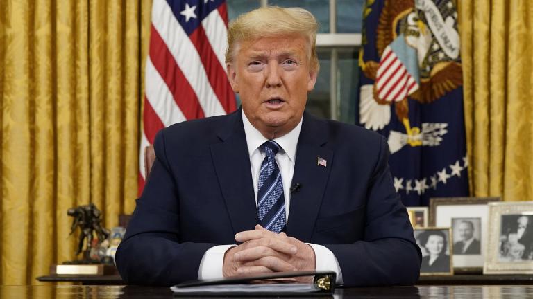 President Donald Trump speaks in an address to the nation from the Oval Office at the White House about the coronavirus Wednesday, March, 11, 2020, in Washington. (Doug Mills / The New York Times via AP, Pool) President Donald Trump speaks in an address to the nation from the Oval Office at the White House about the coronavirus Wednesday, March, 11, 2020, in Washington. (Doug Mills / The New York Times via AP, Pool)