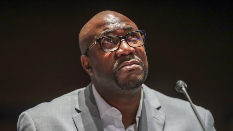 Philonise Floyd, a brother of George Floyd, gives an opening statement during a House Judiciary Committee hearing on proposed changes to police practices and accountability on Capitol Hill, Wednesday, June 10, 2020, in Washington. (Michael Reynolds / Pool via AP)