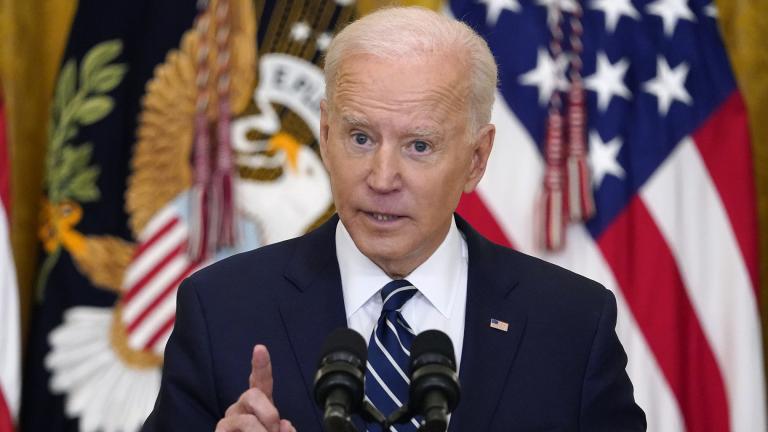 President Joe Biden speaks during a news conference in the East Room of the White House, Thursday, March 25, 2021, in Washington. (AP Photo / Evan Vucci) President Joe Biden speaks during a news conference in the East Room of the White House, Thursday, March 25, 2021, in Washington. (AP Photo / Evan Vucci)
