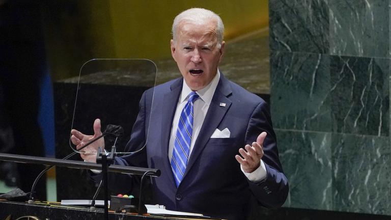 President Joe Biden delivers remarks to the 76th Session of the United Nations General Assembly, Tuesday, Sept. 21, 2021, in New York. (AP Photo / Evan Vucci)