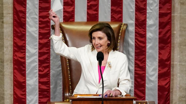 Speaker of the House Nancy Pelosi, D-Calif., presides over House passage of President Joe Biden's expansive social and environment bill, at the Capitol in Washington, Friday, Nov. 19, 2021. (AP Photo / J. Scott Applewhite)