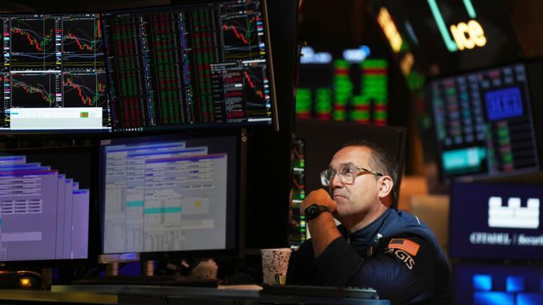Anthony Matesic works on the floor at the New York Stock Exchange in New York, Wednesday, April 9, 2025. (AP Photo / Seth Wenig)