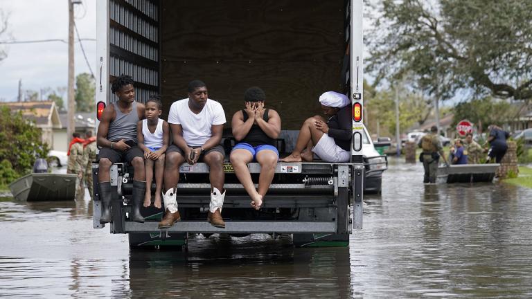 People are evacuated from floodwaters in the aftermath of Hurricane Ida in LaPlace, La., Monday, Aug. 30, 2021. (AP Photo / Gerald Herbert)