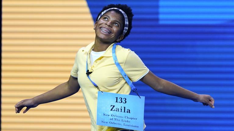 Zaila Avant-garde, 14, from Harvey, Louisiana celebrates after winning the finals of the 2021 Scripps National Spelling Bee at Disney World Thursday, July 8, 2021, in Lake Buena Vista, Fla. (AP Photo /John Raoux) Zaila Avant-garde, 14, from Harvey, Louisiana celebrates after winning the finals of the 2021 Scripps National Spelling Bee at Disney World Thursday, July 8, 2021, in Lake Buena Vista, Fla. (AP Photo /John Raoux)