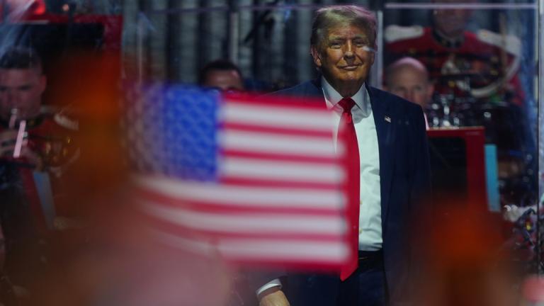 President Donald Trump stands on stage after speaking at the opening of the Great American State Fair on the National Mall, Wednesday, June 24, 2026, in Washington. (AP Photo / Julia Demaree Nikhinson)