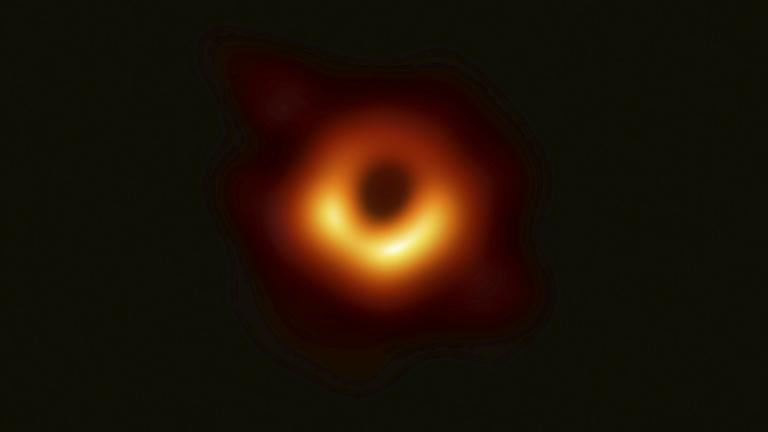 This image released Wednesday, April 10, 2019, by Event Horizon Telescope shows a black hole. Scientists revealed the first image ever made of a black hole after assembling data gathered by a network of radio telescopes around the world. (Event Horizon Telescope Collaboration / Maunakea Observatories via AP)