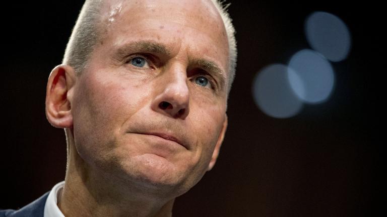 In this Oct. 29, 2019, file photo Boeing Company President and Chief Executive Officer Dennis Muilenburg appears before a Senate Committee on Commerce, Science, and Transportation hearing on “Aviation Safety and the Future of Boeing’s 737 MAX” on Capitol Hill in Washington. (AP Photo / Andrew Harnik, File)