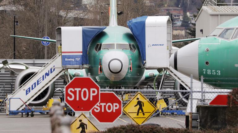 In this Monday, Dec. 16, 2019, file photo, Boeing 737 Max jets sit parked in Renton, Wash. (AP Photo / Elaine Thompson, File)