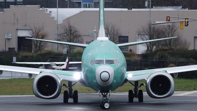In this Dec. 11, 2019, file photo, a Boeing 737 Max airplane being built for Norwegian Air International turns as it taxis for take off for a test flight at Renton Municipal Airport in Renton, Washington. (AP Photo / Ted S. Warren, File)